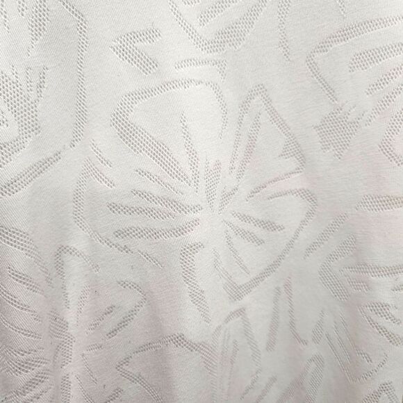 Athleta Floral White Essential V-Neck Mesh Trim Short Sleeve T-Shirt size 2X - Picture 4 of 6